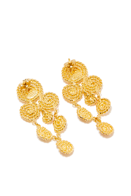 Mistral Earrings, 24K Gold-Plated Brass